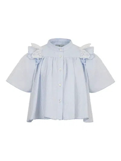 Etro Kids' Paisley-jacquard Cotton Shirt In Blue