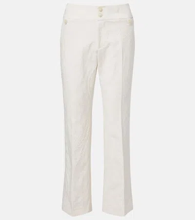 Etro Paisley Jacquard Cropped Flared Jeans In White