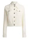Etro Paisley-jacquard Cropped Jacket In White