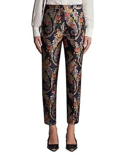 Etro Paisley Jacquard Cropped Pants In Multi-color