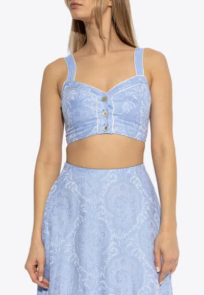 ETRO PAISLEY JACQUARD CROPPED TOP