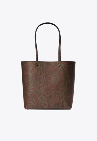 Etro Paisley Jacquard Essential Tote Bag In Brown