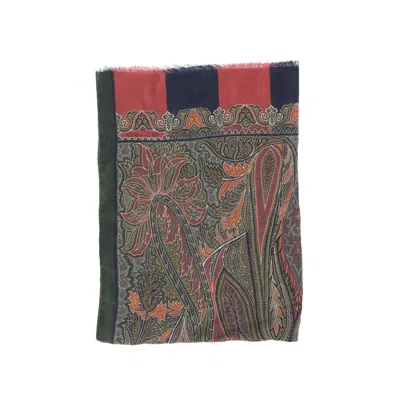 Etro Paisley Jacquard Frayed Edge Scarf In Multi