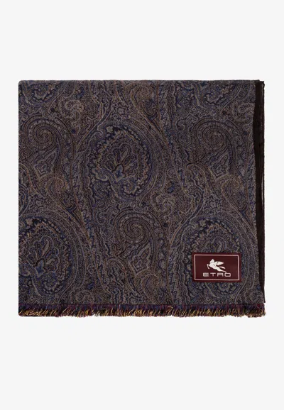 Etro Paisley Jacquard Frayed Scarf In Multi
