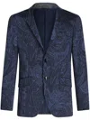 Etro Paisley-print Single-breasted Blazer In Black