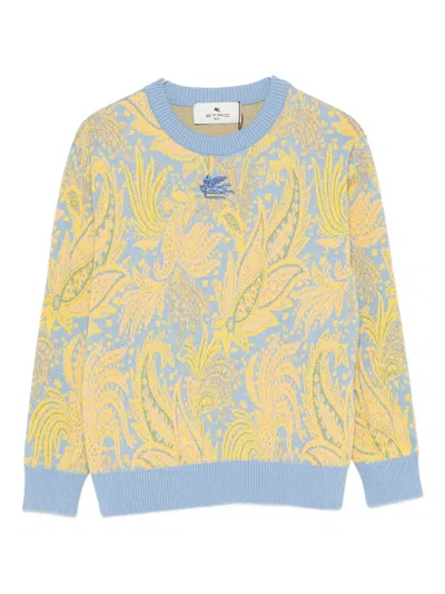 Etro Paisley-jacquard Jumper In Blue