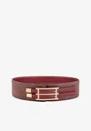 Etro Women Jacquard Paisley Fabric Belt In Burgundy