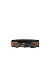 Etro Paisley Jacquard Leather Belt In Black