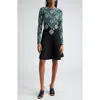 Etro Medallion Knit Jersey Long-sleeve Swing Dress