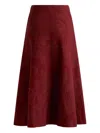 Etro Paisley-jacquard Midi Skirt In Red