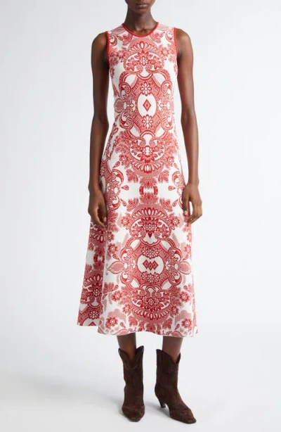 ETRO ETRO PAISLEY JACQUARD MIDI SWEATER DRESS