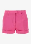 Etro Paisley Jacquard Mini Shorts In Pink