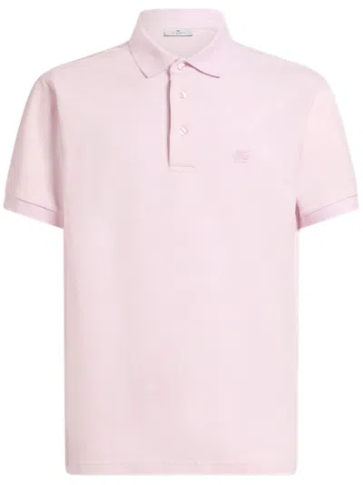 Etro Paisley Jacquard Polo Shirt In Pink