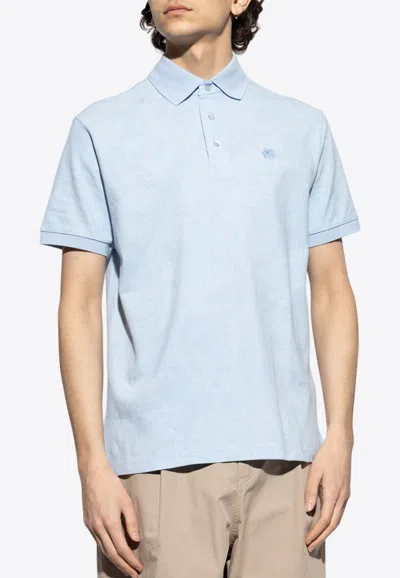 Etro Paisley Jacquard Polo T-shirt In Blue