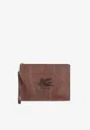 Etro Paisley Jacquard Pouch Bag In Brown