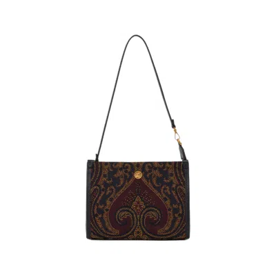 Etro Paisley Jacquard Pouch In Brown