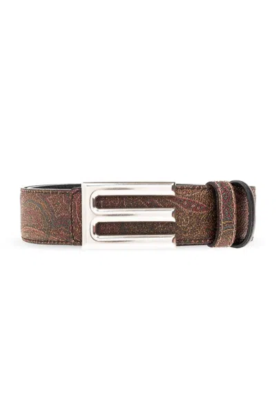 Etro Logo Buckle Reversible Belt In Multi