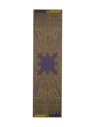 Etro Paisley Jacquard Scarf In Green