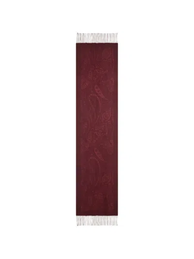 Etro Paisley Jacquard Scarf In Red