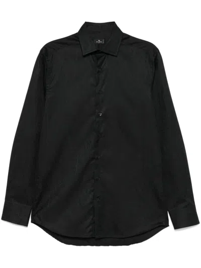 Etro Paisley-jacquard Shirt In Black