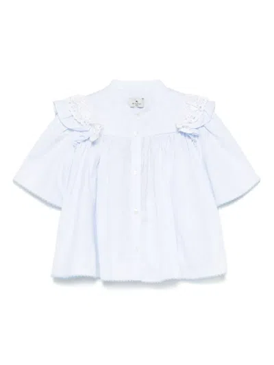 Etro Kids' Paisley-jacquard Shirt In Blue