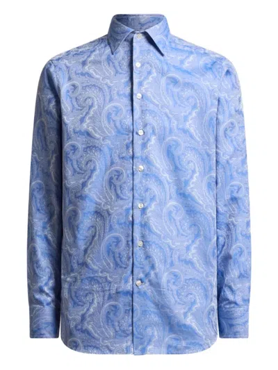 Etro Paisley Jacquard Shirt In Blue