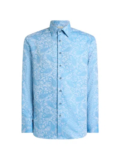 Etro Paisley Jacquard Shirt In Blue