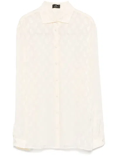 Etro Paisley-jacquard Shirt In Nude