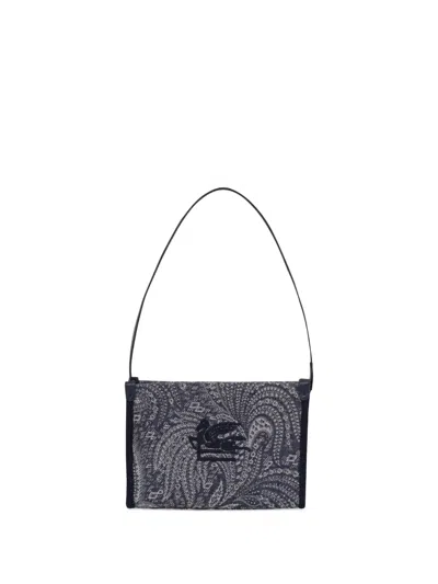 Etro Kids' Paisley-jacquard Shoulder Bag In Blue