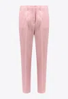 Etro Viscose And Silk Trouser With Floral Motif In Pink