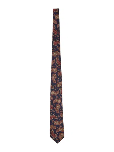 Etro Slim Paisley Tie Traditional Length Design In Blue