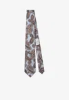 Etro Paisley Jacquard Silk Tie In Gray