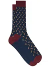 Etro Micro Paisley Jacquard Socks In Blue