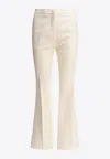 Etro Flared Trousers With Front Crease And Back Pockets In Beige