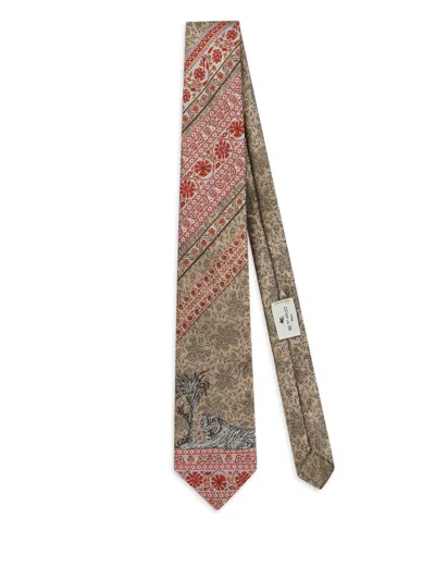 Etro Paisley-jacquard Tie In Red