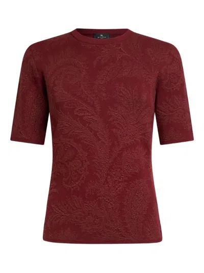 Etro Paisley-jacquard Top In Red