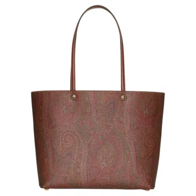 Pre-owned Etro Paisley Jacquard Tote Bag � Multicolor In Brown