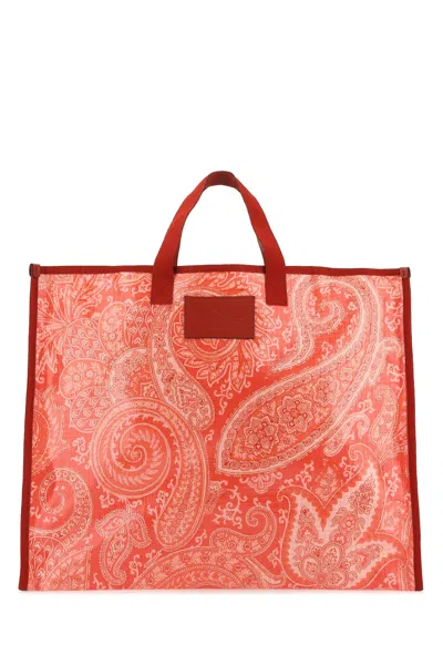 Etro Paisley Jacquard Tote Bag In Red
