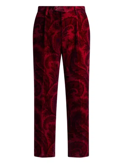 ETRO PAISLEY-JACQUARD VELVET TROUSERS