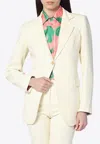 Etro White Jacquard Jacket With Crossover Detail Women In White