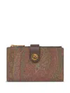 Etro Wallet In Iconic Paisley Jacquard Fabric In Brown