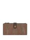 Etro Paisley Jacquard Wallet In Brown