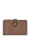 Etro Wallet In Iconic Paisley Jacquard Fabric In Brown
