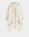 Etro Paisley Jacquard Wool Cape In Neutral