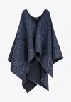 Etro Cashmere And Wool Draped Cape In Blue