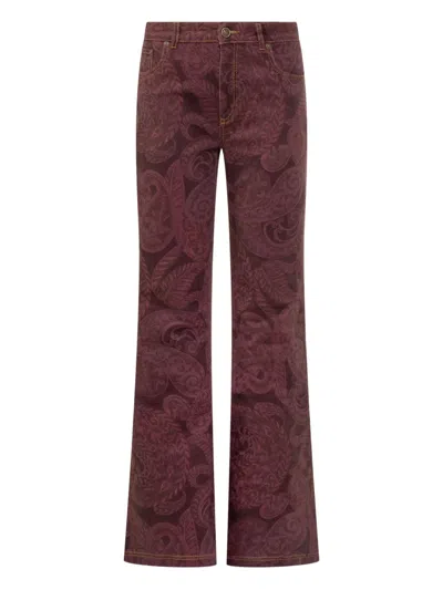 Etro Paisley Jeans In Brown