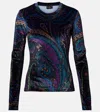 Etro Velvet Top In Blue