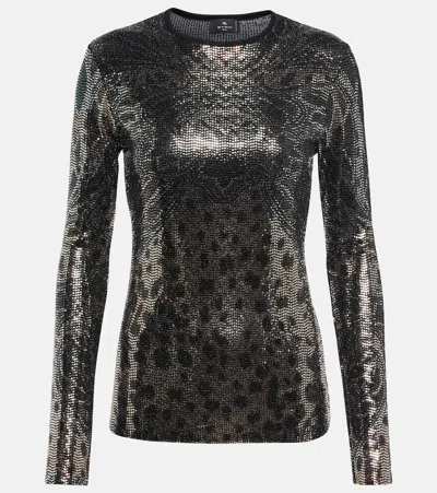 Etro Paisley Jersey Top In 900