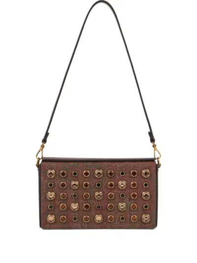 Etro Paisley Jewl-studs Mini Bag In Brown