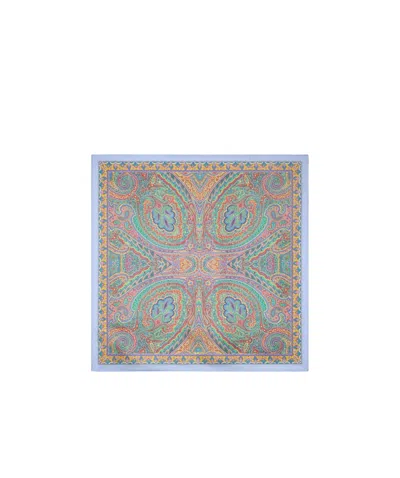 Etro Paisley Leaf Pattern Silk Scarf In Multicolor
